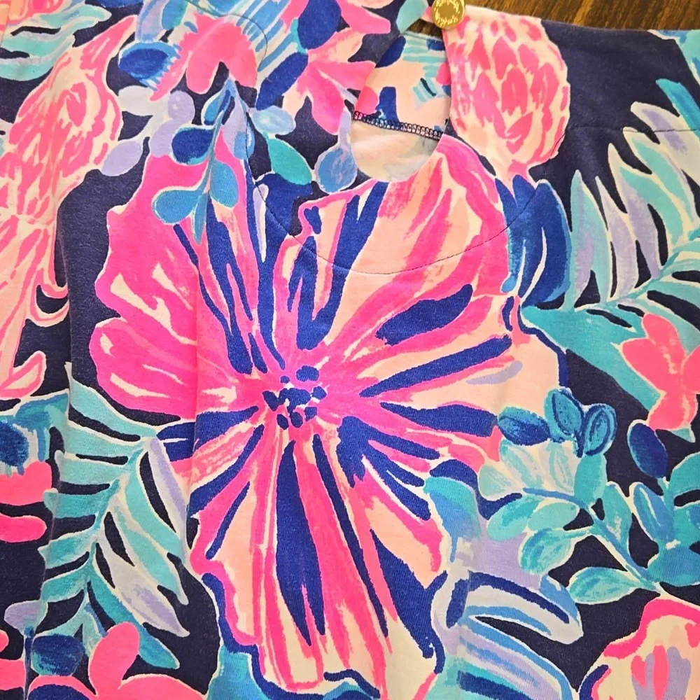 Lilly Pulitzer Multi-Colored 3/4 Length Lula Ruffle Sleeve Top - Picture 6 of 7